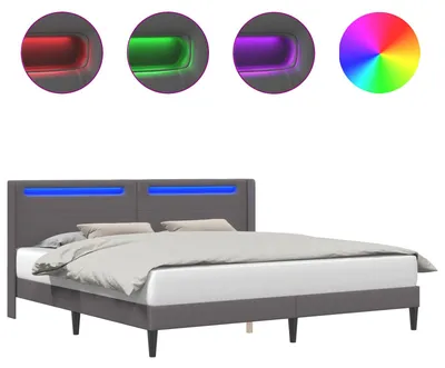 Immagine prodotto di vidaXL Struttura letto con strisce luminose a LED Grigio 180 x 200 cm Pelle finta