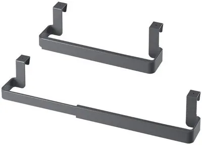 Image de Unyqoos® : porte-serviettes extensible à accrocher aux portes des placards de cuisine – réglable de 24 à 40 cm, couleur gris