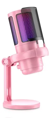 Produktbild von INF USB Kondensator-Mikrofon mit RGB, ABS, 15cm x 11cm x 8cm für Streaming Rosa