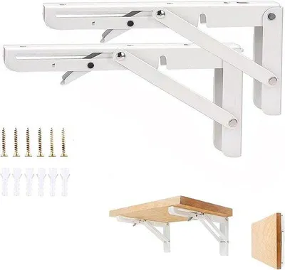 Produktbild von 2x Klappbare Plankenhalter 16 Zoll, 90 kg Tragfähig, Raumsparend, Metall