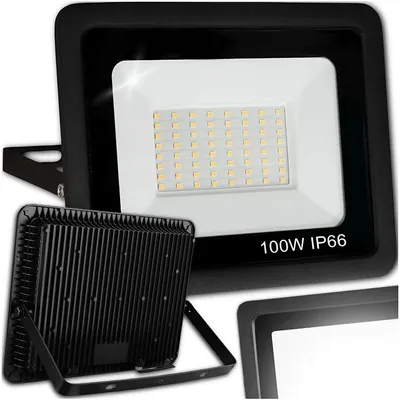Produktbild von Led Flutlichtstrahler 100W 9000 Lm Ip66 Arbeitsstrahler Aussen Innen 120 Grad Ultradunn Mit Halterung