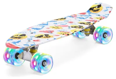 Immagine prodotto di Mini skateboard cruiser da 22 pollici con ruote luminose a LED, adatto a bambini e adulti