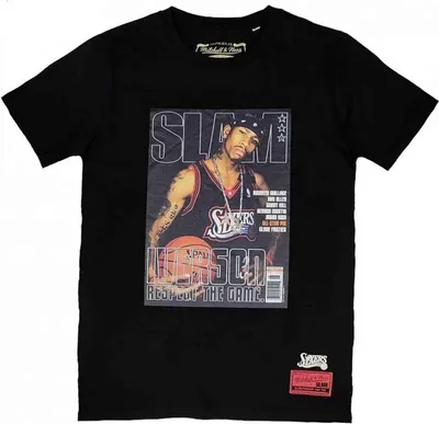 Produktbild von Herren Kurzarm-T-Shirt Mitchell & Ness Philadelphia 76ers Iverson Schwarz Herren - M