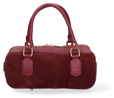 Image de Sac à main pour femme, en cuir suédé, fermeture éclair, fabriqué en Italie, de marque Lux