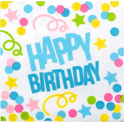 Produktbild von 12 Happy Birthday Servietten