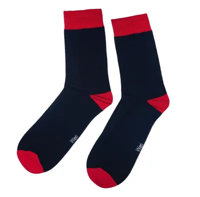 Produktbild von Herren Business Socken aus Baumwolle Color Match Marine-Rot Größe 47-48