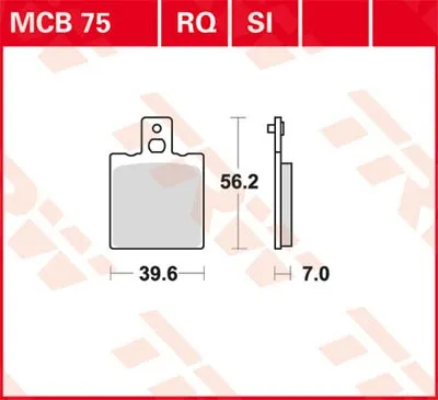 Zdjęcie produktu dla Klocki hamulcowe kpl. TRW MCB75SI