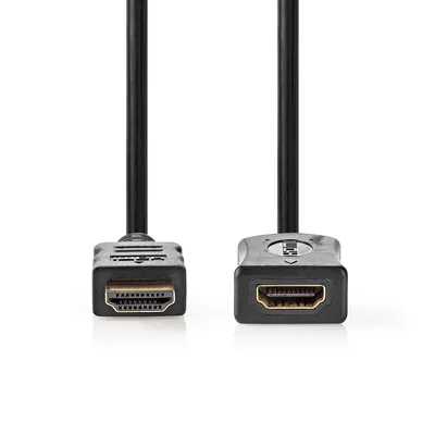 Produktbild von Nedis High Speed ​​HDMI  Kabel mit Ethernet - HDMI Stecker - HDMI Ausgang - 4K@60Hz - ARC - 10.2 Gbps - 2.00 m - Rund - PVC - Schwarz - Label