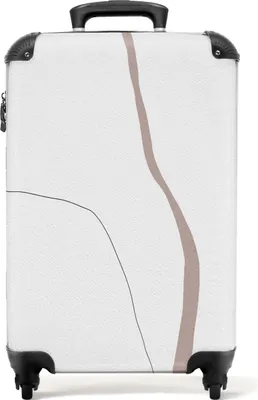 Produktbild von NoBoringSuitcases.com® Koffer Handgepäck Trolley Rollkoffer Kleine Reisekoffer mit 4 Rollen - Rosa - Weiß - Abstrakt - Kunst - Cabin Size < 55x40x23 cm & 55x40x20 cm - Fotokoffer - Kabinenkoffer - BoardgepäckHandgepäck Koffer 55x35x20 cm, 36L,