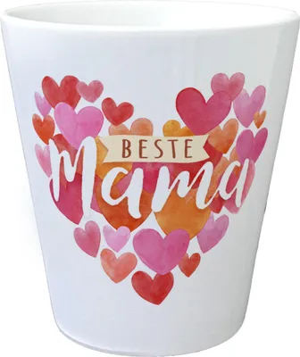 Produktbild von Herzen Blumentopf mit Spruch Beste Mama