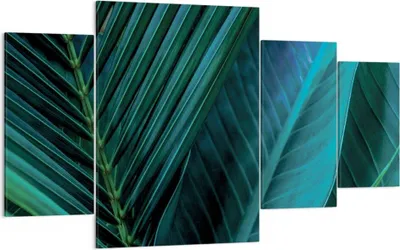 Produktbild von Bild auf Leinwand - Leinwandbild - 4 Teile - Blatt Tropen Grün - 160x90cm - Wand Bild - Wanddeko - Wandbilder - Leinwanddruck - Bilder - Wanddekoration - Leinwand bilder - Wandbild - DL160x90-5071