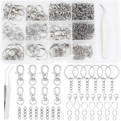 Schlüsselanhänger-Set 656-tlg., Silber, Edelstahl, Krebsklauen