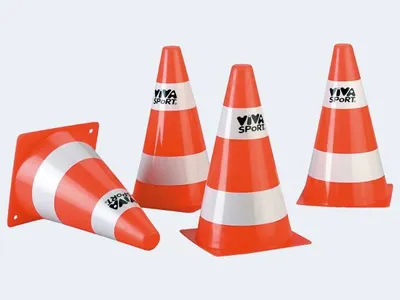 Produktbild von VIVA 4 Straßenpoller Pylonen rot/weiß 23cm