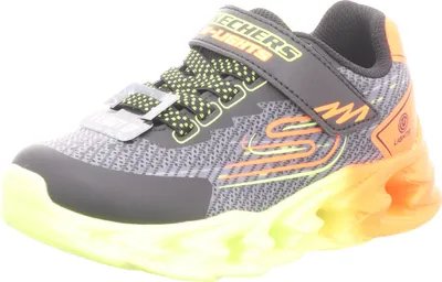 Produktbild von Skechers Kinder-Jungen-Sneaker-Slipper-Klettschuh S-LIGHTS VORTEX 2.0 QUANTRO Schwarz-Orange-Gelb, Farbe:schwarz, EU Größe:271/2