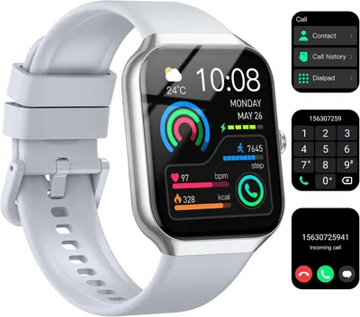 Produktbild von Jugeman Smartwatch Damen Herren mit Telefonfunktion, 1.96" Fitnessuhr mit Herzfrequenz SpO2 Schlafmonitor Schrittzähler Uhr IP68 Wasserdicht Smart Watch mit 113+Sportmodi, Sportuhr für Android iOS