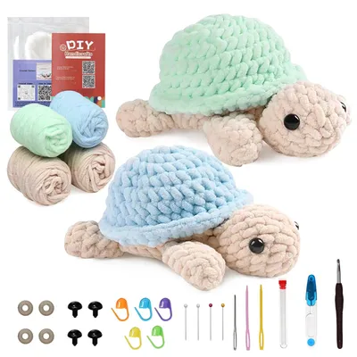 Häkel-Set für Anfänger – Schildkröten, 2 Stück, mit Garn & Anleitung