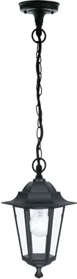 Immagine prodotto di Lampada a sospensione antica (E27, rustica, in nero, trasparente, a forma di lanterna) luce da esterno lanterna da giardino lampada a candela lampada a sospensione lampada a sospensione