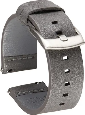 Produktbild von BStrap Fine Leather Armband für Garmin Venu 2, gray