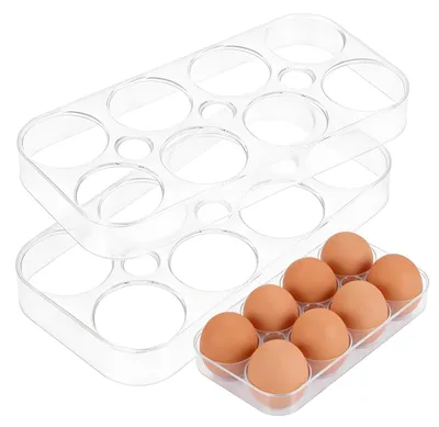 Eierhalter für Kühlschrank, 2 Stück, ABS, weiß, für 8 Eier