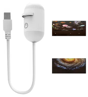 Produktbild von 2-in-1 Starry Night Light Projektor – Sternenhimmel Projektor mit dimmbarem Nachtlicht, 360° verstellbar, USB LED Sternenlicht