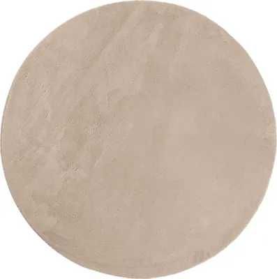 Produktbild von vidaXL Teppich HUARTE Kurzflor Weich und Waschbar Sandfarben Ø 120 cm