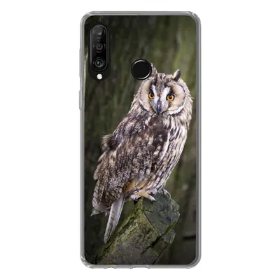 Produktbild von MuchoWow® Handyhülle Schutzhülle Hülle für Huawei P30 Lite Eule - Nahaufnahme - Baum Silikon Softcase Handy Hülle - Handyhülle