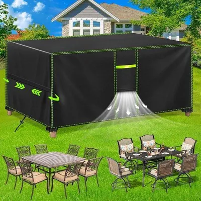 Produktbild von Famanu Abdeckung für Gartenmöbel - wasserdicht - winterbeständig - 420D Schutzhülle für rechteckige Tische 170 x 94 x 71 cm