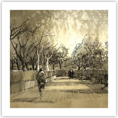 Produktbild von Poster - Poster ohne Rahmen - Park Spaziergang Baum - 50x50 cm - Wand Bild - Wanddeko - Wandbilder - Kunstposter - Wandposter - Bilder - Kunstdruck - Wanddekoration - Wandbild - P2XAC50x50-3758