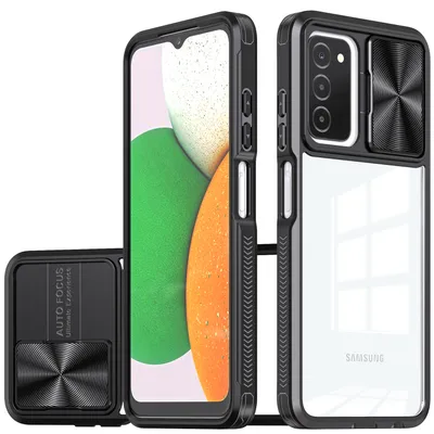 Immagine prodotto di Custodia Galaxy A53 5G, Custodia ibrida in TPU trasparente con copertura scorrevole per fotocamera Samsung Galaxy A53 5G nero