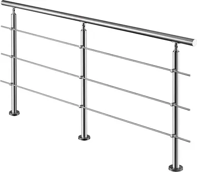 Produktbild von Handlauf Edelstahl Geländer Treppengeländer 200x106cm mit 3 Querstäben, für Treppe, Balkon, Innen und Außen