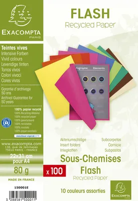 Image de EXACOMPTA 150001E EXACOMPTA Couverture de dossier FLASH 80, DIN A4, carton, assorti