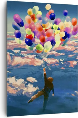 Produktbild von Bild auf Leinwand - Leinwandbild - Einteilig - Abstraktion Ballon - 70x100cm - Wand Bild - Wanddeko - Wandbilder - Leinwanddruck - Wanddekoration - Leinwand bilder - Wandbild - PA70x100-3720
