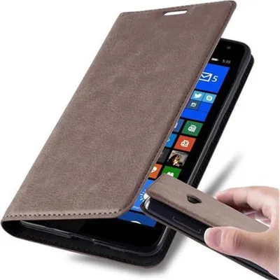 Produktbild von Cadorabo Hülle für Nokia Lumia 535 Schutz Hülle in Braun Handyhülle Etui Case Cover Magnetverschluss