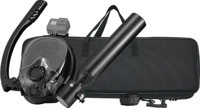 Productafbeelding van VEVOR Duikfles, duiktank, zuurstof fles voor duiken. Ondersteunt 5-10 minuten onderwaterademhaling, een duikdiepte van 10 meter. Snorkel-lucht tank met snorkelmasker en pomp voor onderwaterverkenning