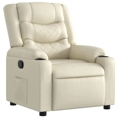 Verstellbarer Relaxsessel Kunstleder creme 77x93x99 cm