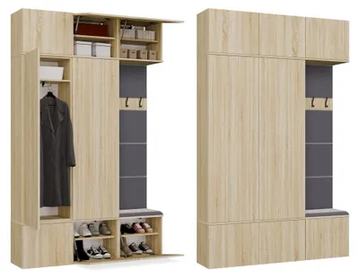 Zdjęcie produktu dla Garderoba HAGA III/2Sz1W DĄB SONOMA 2x Szafa + Wieszak