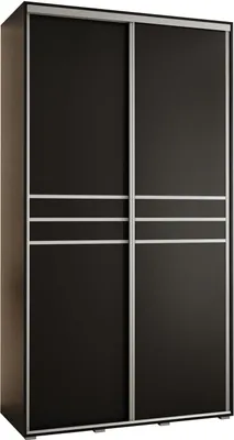 Produktbild von MEBLE KRYSPOL Davos 10 Schrank, zwei Türen - 235,2x130x45 cm - Schwarz Schwarz Silber