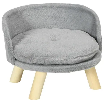 Produktbild von Katzenbett für kleinen Hund | Farbe: Grau/Natur | Abmessungen: 40,5 x 40,5 x 33 cm