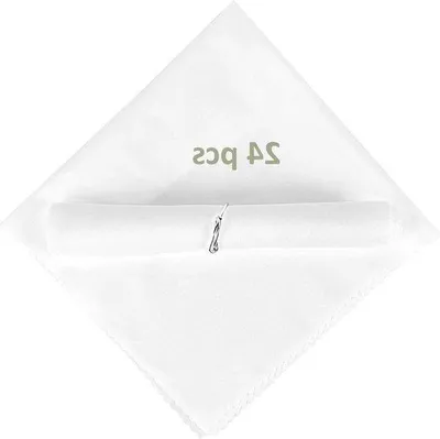 Produktbild von Famanu Servietten Wiederverwendbar - Weiße Stoffservietten - 24 Stück - 48 x 48 cm