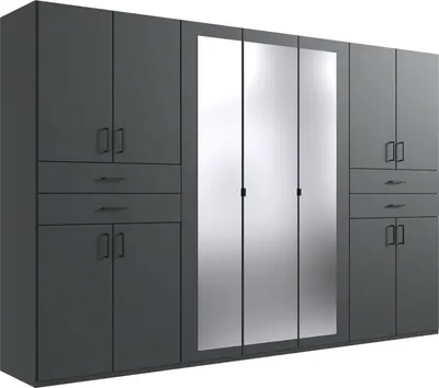 Produktbild von Kleiderschrank Taiga Drehtürenschrank mit Spiegel Ausführung wählbarGraphit