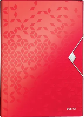 Produktbild von Projektmappe Wow A4 PP 6 Fächer rot Packung mit 5 Stück