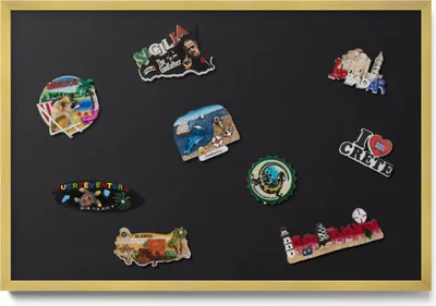 Produktbild von Magnettafel 60x40 cm – Goldener Rahmen – Farbe Schwarz – Magnetwand, Magnetboard, Memoboard, Büro & Schule