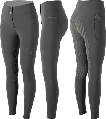 Immagine prodotto di Pantaloni da equitazione ANIMO Nocino Full Grip da donna survivor verde scuro FS 2022, taglia:44 (D38)