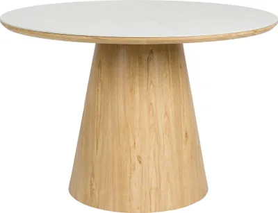 Produktbild von Housecraft Living Almira Esstisch Rund 115 cm Holz Weiß/Braun