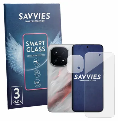 Produktbild von 3x Savvies Schutzglas Folie für Vivo iQOO 15 (Display+Kamera) 9H Panzer Schutzfolie Glas Displayschutz klar transparent