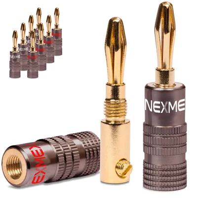Produktbild von Bananenstecker 4mm vergoldet 10x Stecker NEXMEX Steckverbinder Lautsprecherkabel