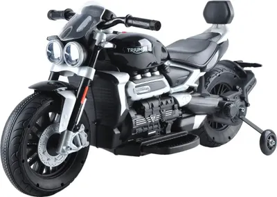 Produktbild von Elektro-Kindermotorrad 12V - Triumph Rocket 3GT - 2 bis 5 Jahre - mit Scheinwerfer - Schwarz
