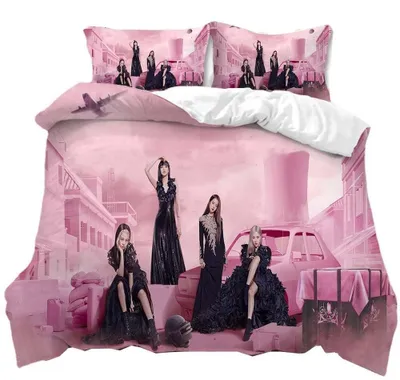 Productafbeelding van Roze Beddengoedset met Bloemenprint 135 x 200 cm