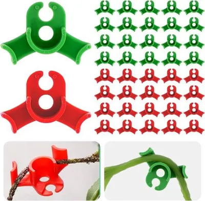 Produktbild von Famanu Pflanzenclips Set 40 Stück - 90 Grad Pflanzenbieger in Rot und Grün