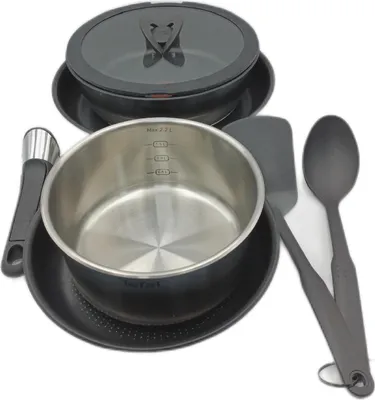 Produktbild von Tefal Kochgeschirr Pfannen und Töpfe Ingenio 8 teiliges Set Abnehmbarer Griff Flexibel Effizient